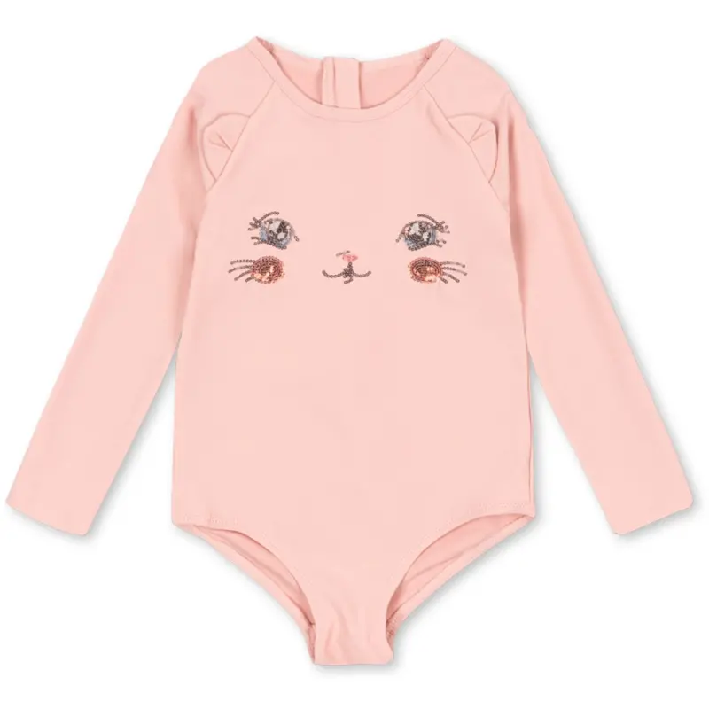Konges Sløjd Powder Pink Kitty Ls Badedragt Grs 1