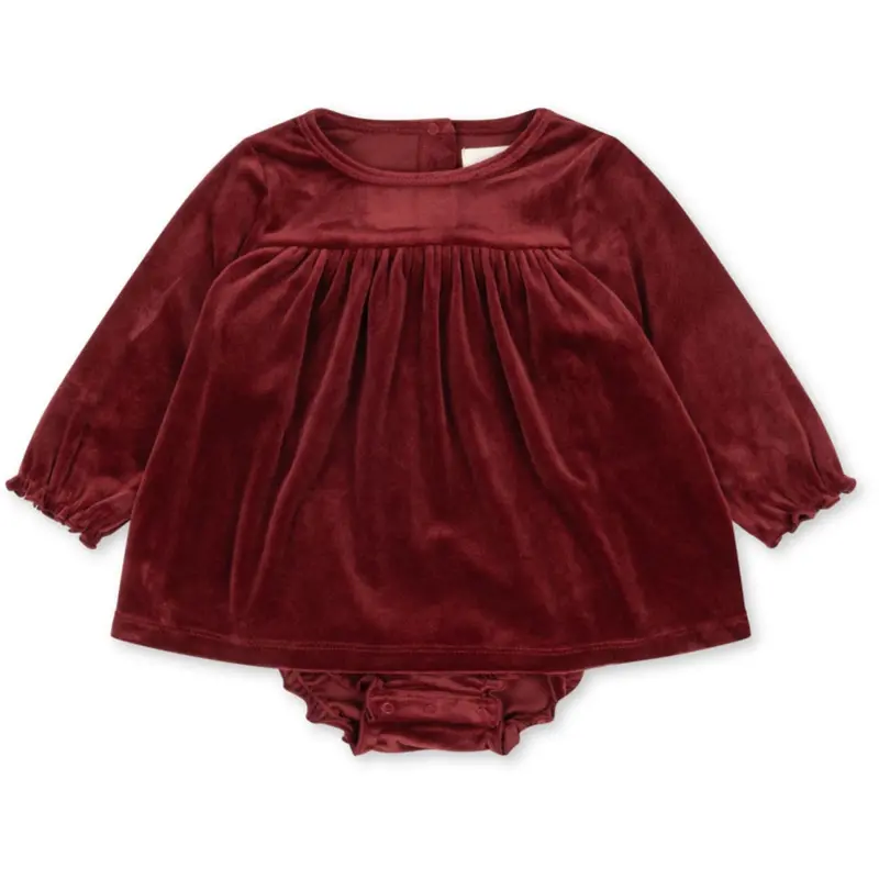Konges Sløjd Red Dahlia Jingle Romper Kjole Grs 1