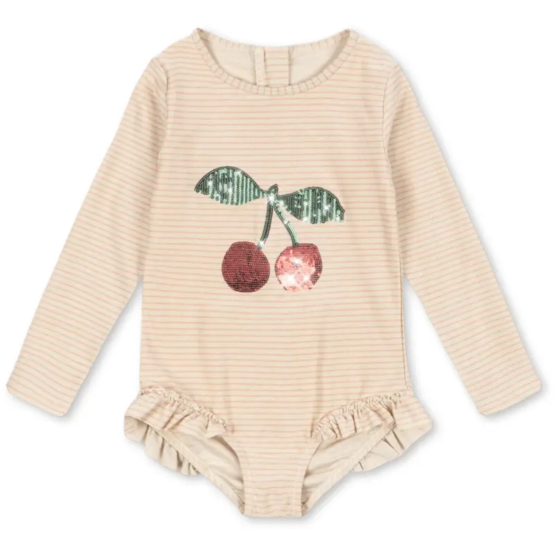 Konges Sløjd Rose Stripe Jade Ls Badedragt 1