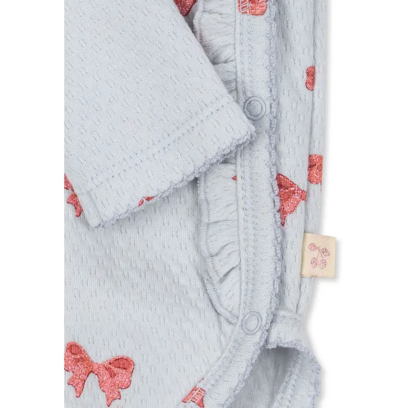 Konges Sløjd Rosia Blue Bow Sui Newborn Flæse Body Gots 3
