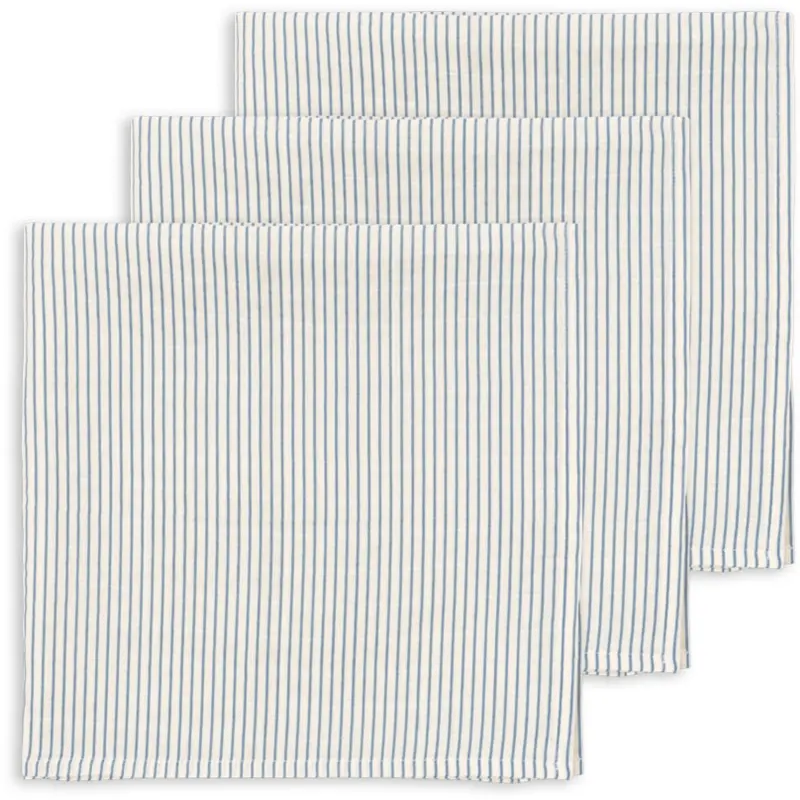 Konges Sløjd Stripe Bluie 3 Pak Muslin Cloth Gots 2