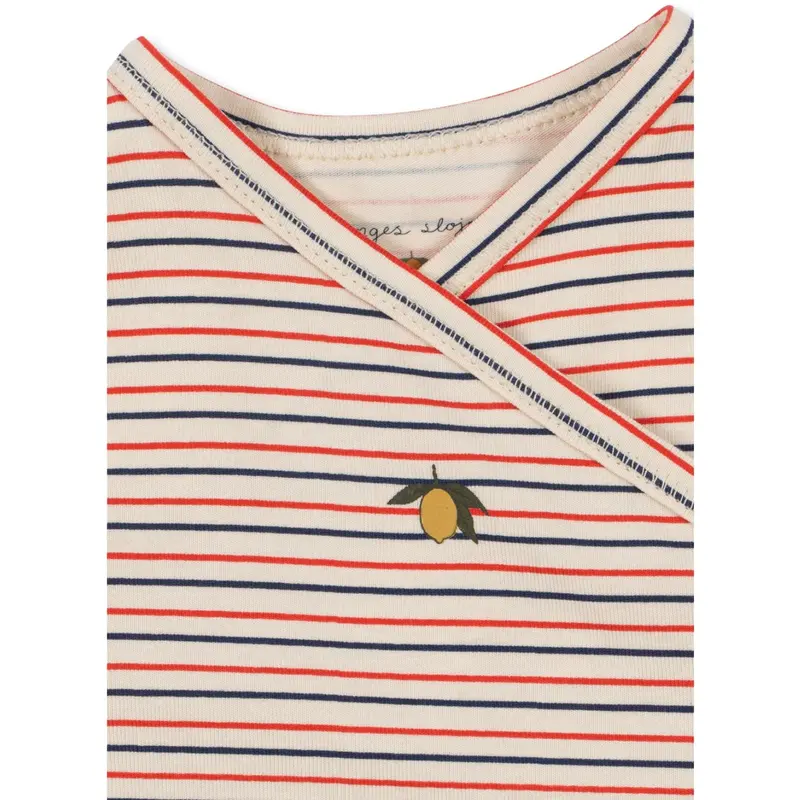 Konges Sløjd Stripe Tricolore Petit Basic Ls Newborn Body Gots 4