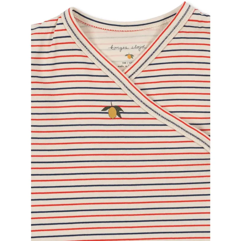 Konges Sløjd Stripe Tricolore Petit Basic Newborn Heldragt Gots 3