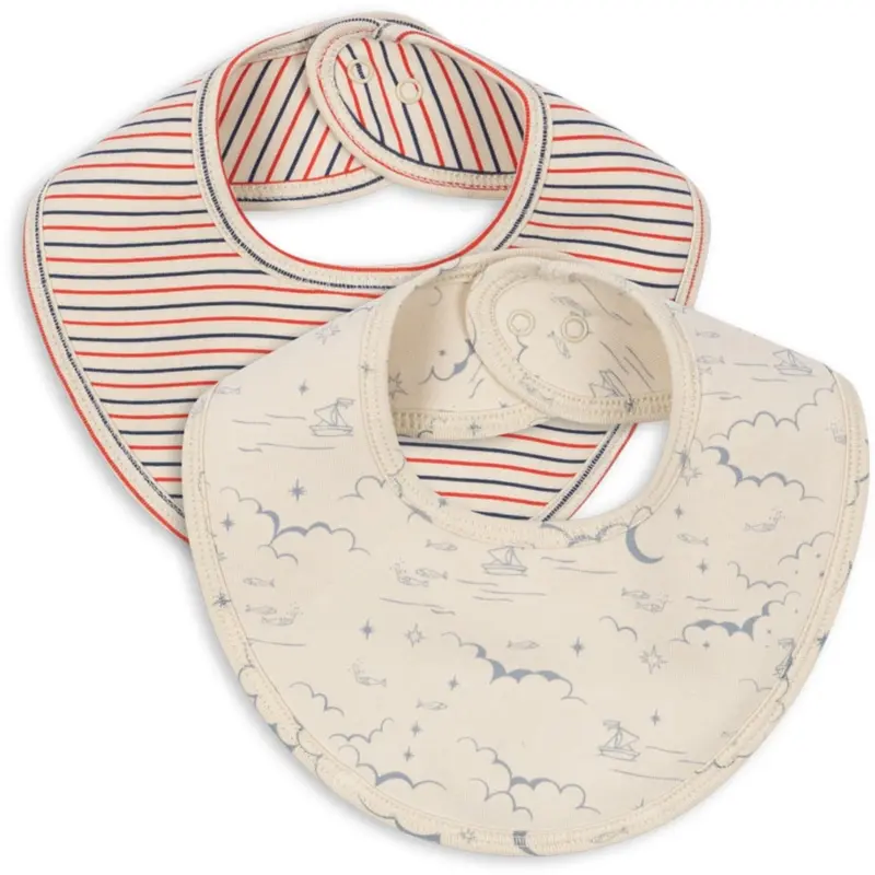 Konges Sløjd Stripe Tricolore Petit/Cielo Marino Basic 2 Pak Hagesmække 1