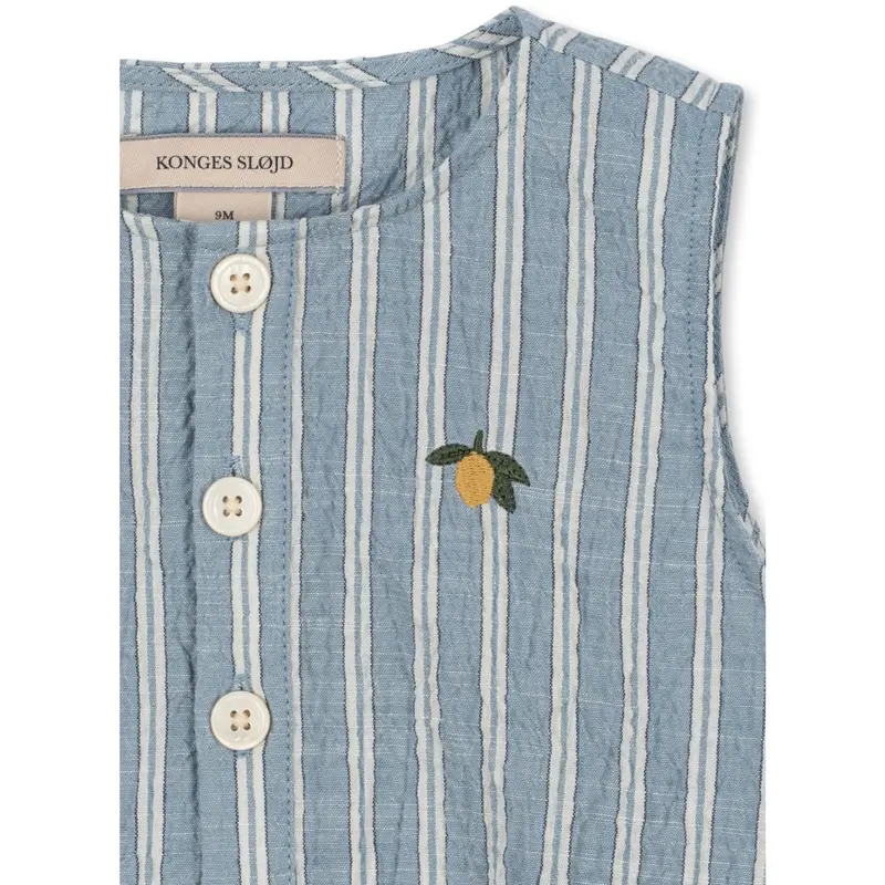 Konges Sløjd Trio Bleu Stripe Elliot Romper Gots 2