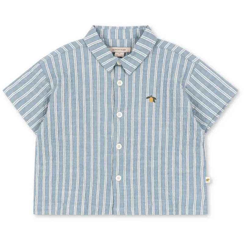 Konges Sløjd Trio Bleu Stripe Elliot Ss Skjorte Gots 1