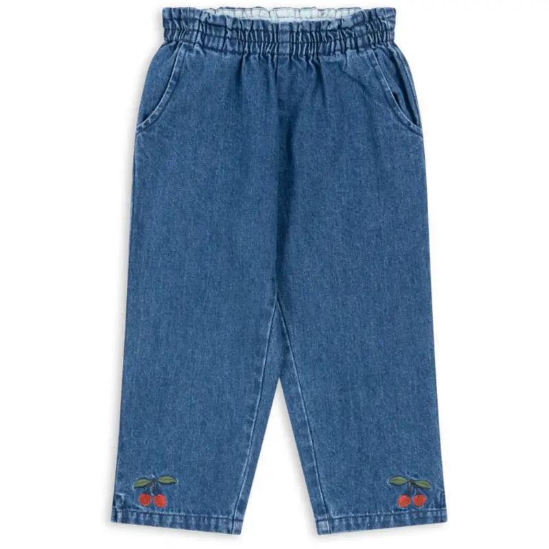 Konges Sløjd X Luksusbaby Denim Blue Magot Frill Bukser Gots 1
