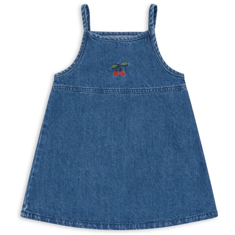 Konges Sløjd X Luksusbaby Denim Blue Magot Strap Kjole Gots 1