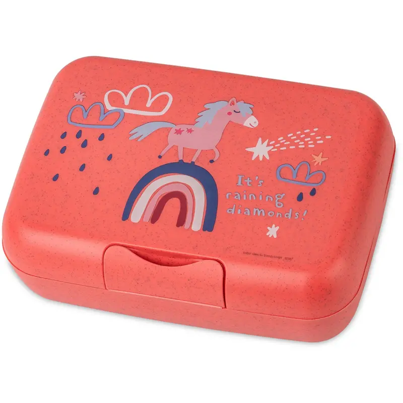 Koziol Organic Coral Red Lunch Box Med Separat Skål Candy L Dreams 1