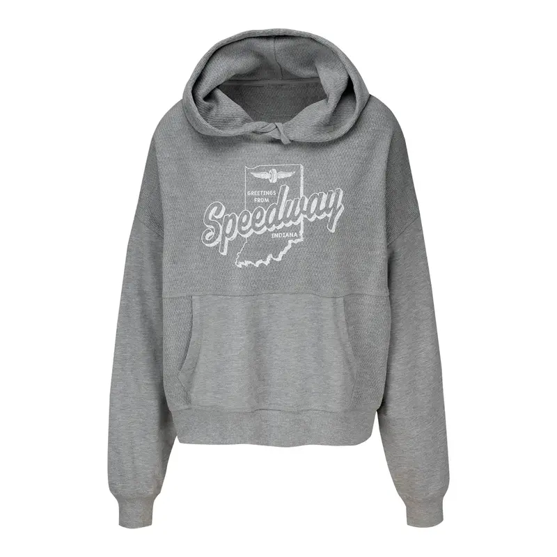 Ladies Indianapolis Motor Speedway "Greetings From Speedway" Indiana Hoodie 1