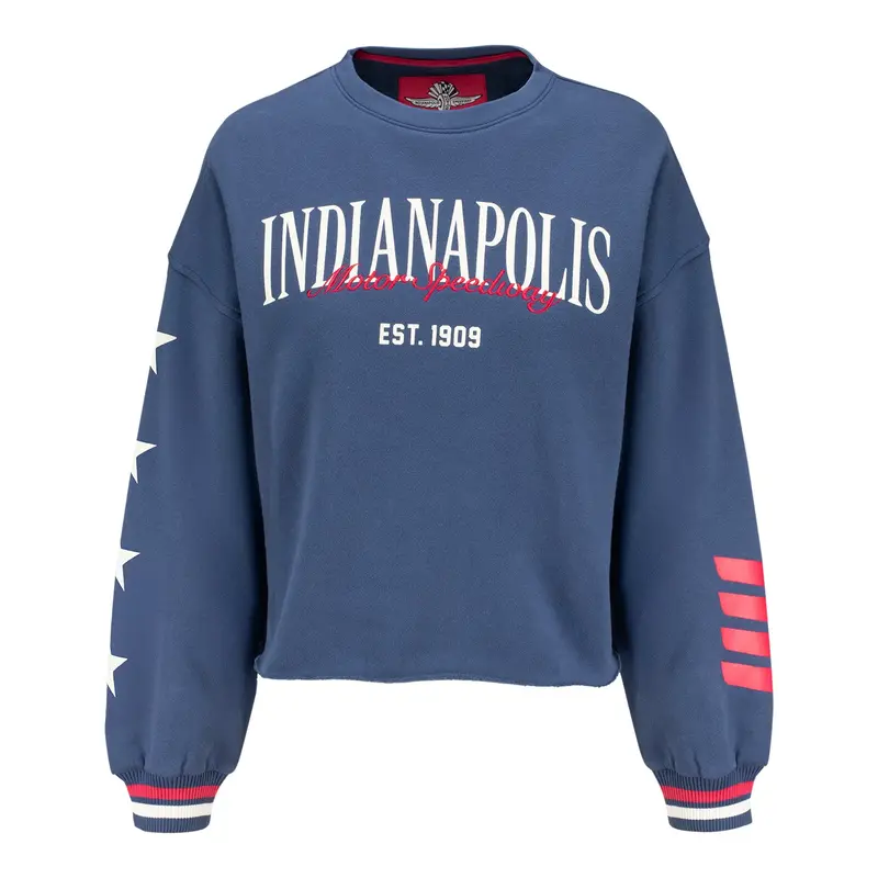 Ladies Indianapolis Motor Speedway Puff Sleeved Crewneck 1