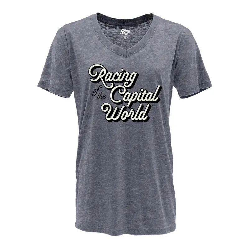 Ladies Indianapolis Motor Speedway Racing Capital Of The World V-Neck T-Shirt 1