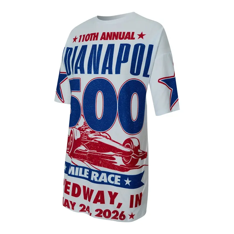 Ladies Indy 500 Oversized T-Shirt Dress 1