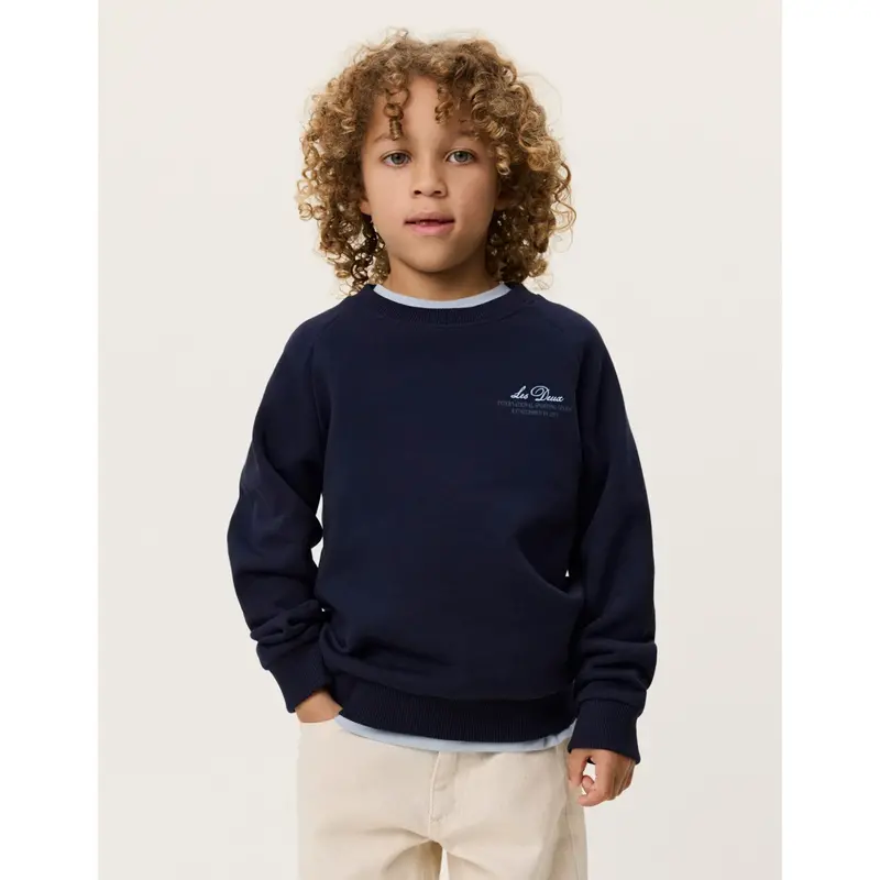 Les Deux Kids Dark Navy Globe Sweatshirt 2