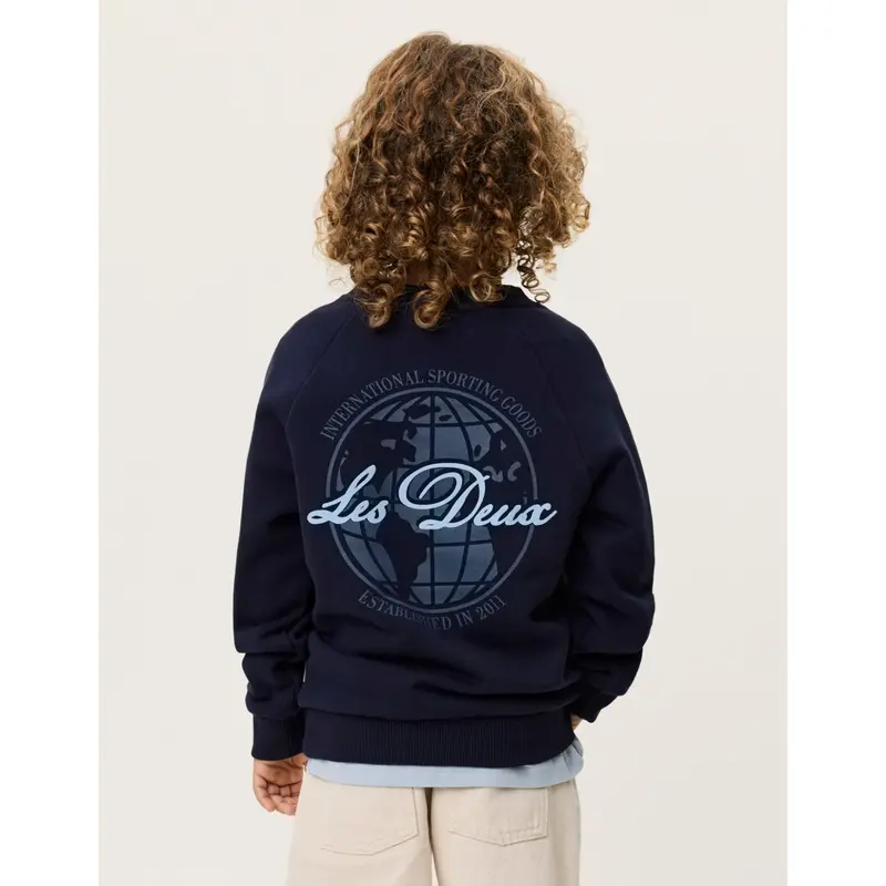 Les Deux Kids Dark Navy Globe Sweatshirt 3