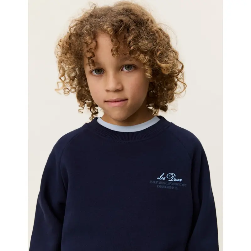 Les Deux Kids Dark Navy Globe Sweatshirt 4
