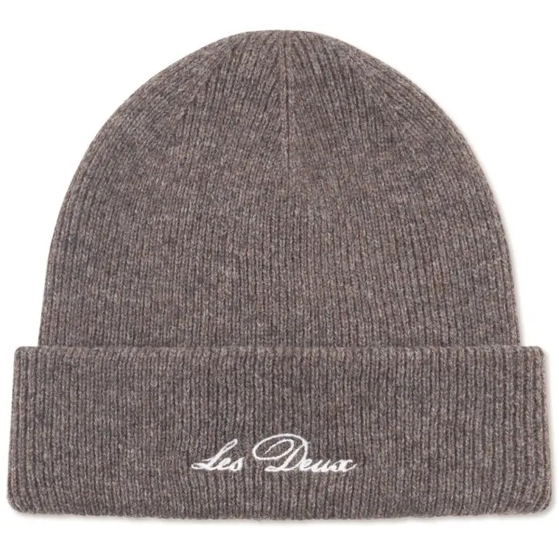 Les Deux Kids Mountain Grey Melange Wayne Embroidered Beanie Kids 1