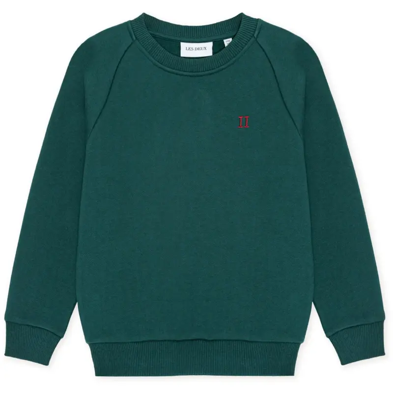 Les Deux Kids Sea Moss Green Norregaard Contrast Sweatshirt 1