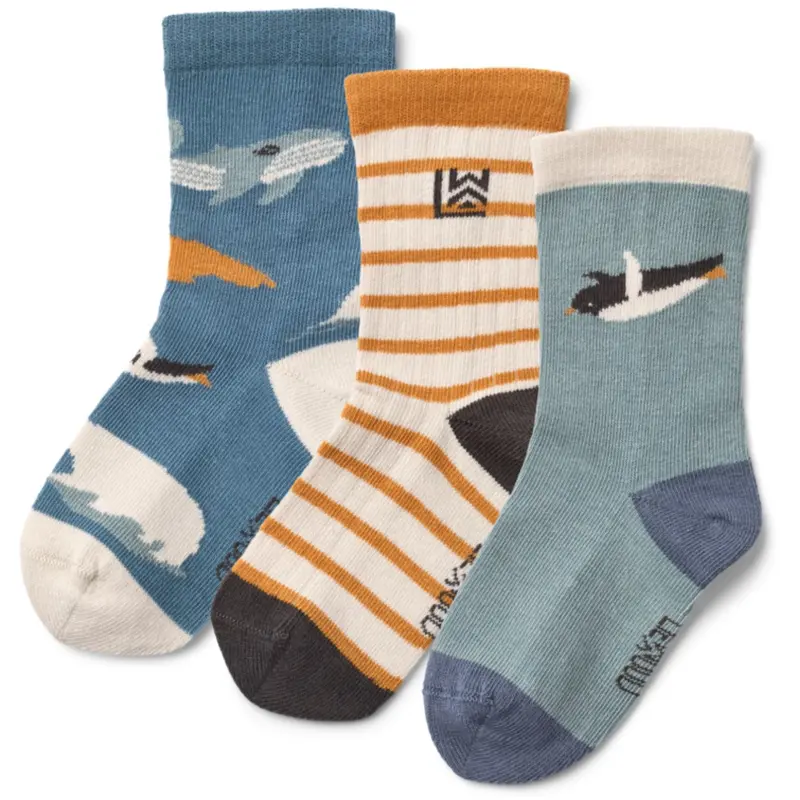 Liewood Arctic Sea / Ocean View Silas Strømper 3-Pak 1