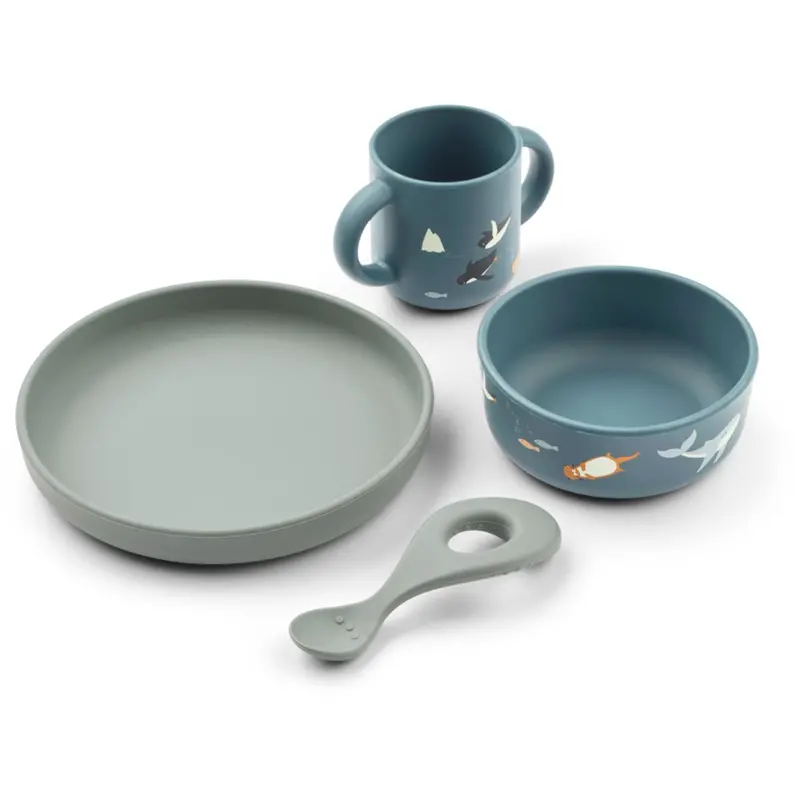 Liewood Arctic Sea / Ocean View Vivi Printed Tableware Sæt 1