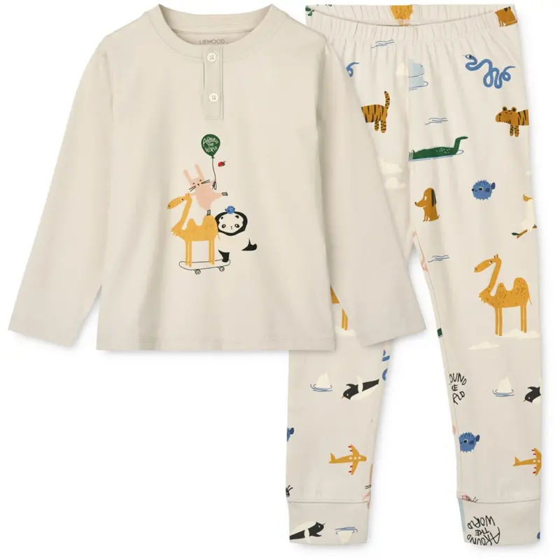 Liewood Around The World / Sandy Wilhelm Printed Pyjamas Sæt 1