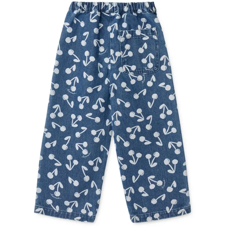 Liewood Cherry Blossom / Medium Blue Denim Cesar Printed Denim Bukser 4