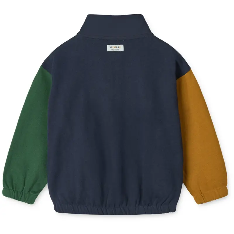 Liewood Classic Navy Multi Mix Cassius Zip-Up Cardigan 3