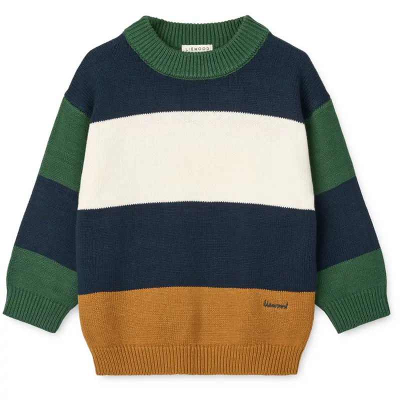 Liewood Classic Navy Multi Mix Orlane Stripe Strik Jumper 1