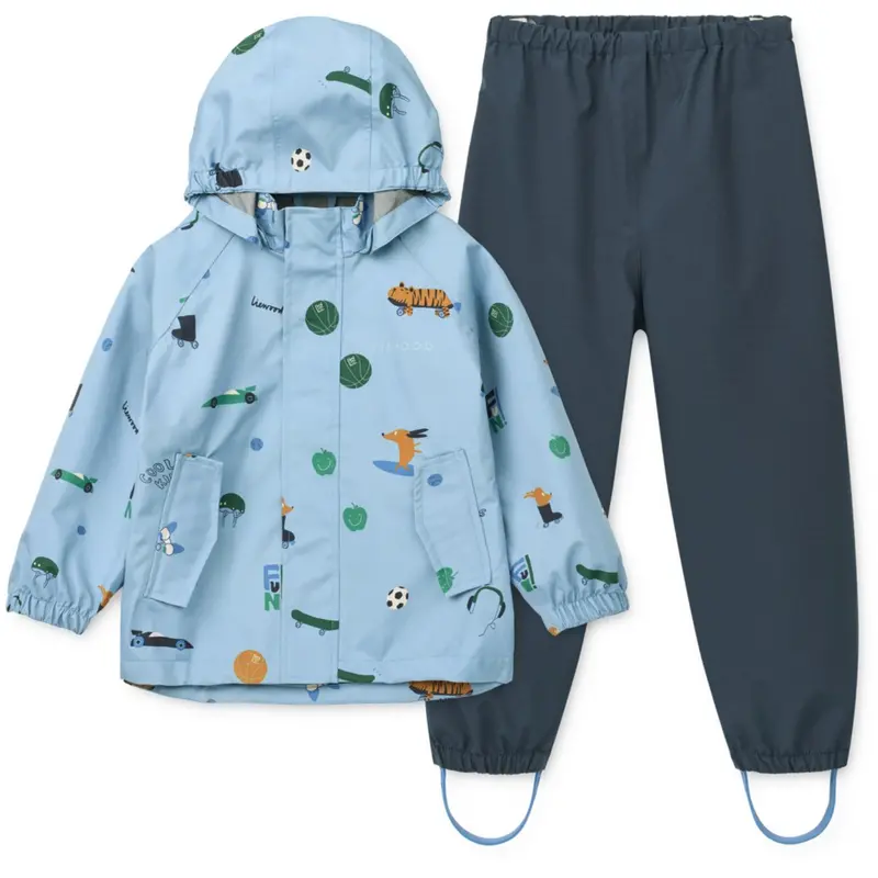 Liewood Fun / Beach Blue Pedia Regntøj Sæt 1
