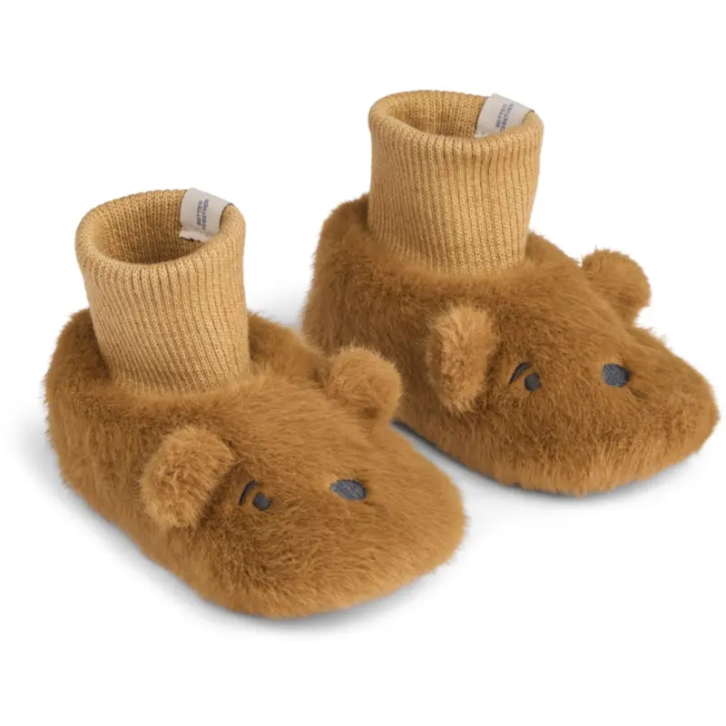 Liewood Golden Caramel Beth Bjørn Plys Slipper 1