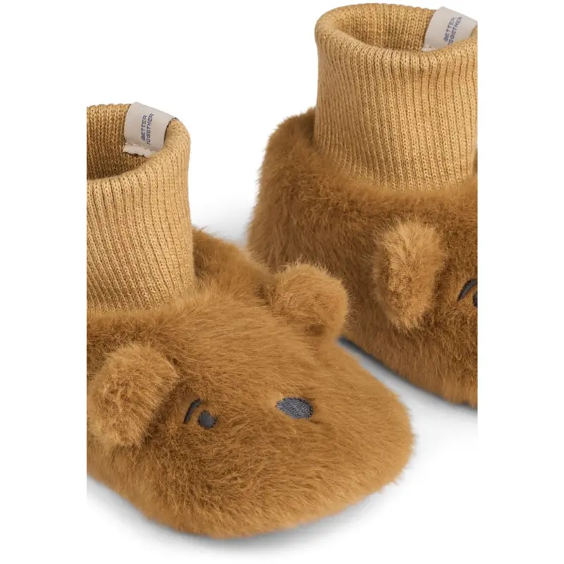 Liewood Golden Caramel Beth Bjørn Plys Slipper 2