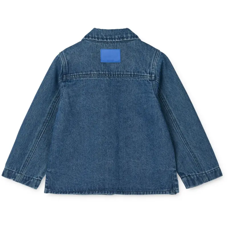 Liewood Medium Blue Denim Kinsley Placement Denim Overshirt 3