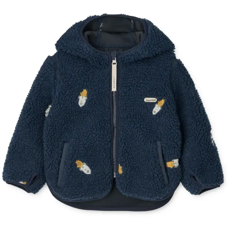 Liewood Rocket / Classic Navy / Embroidery Mara Pile Jakke Med Ears 1