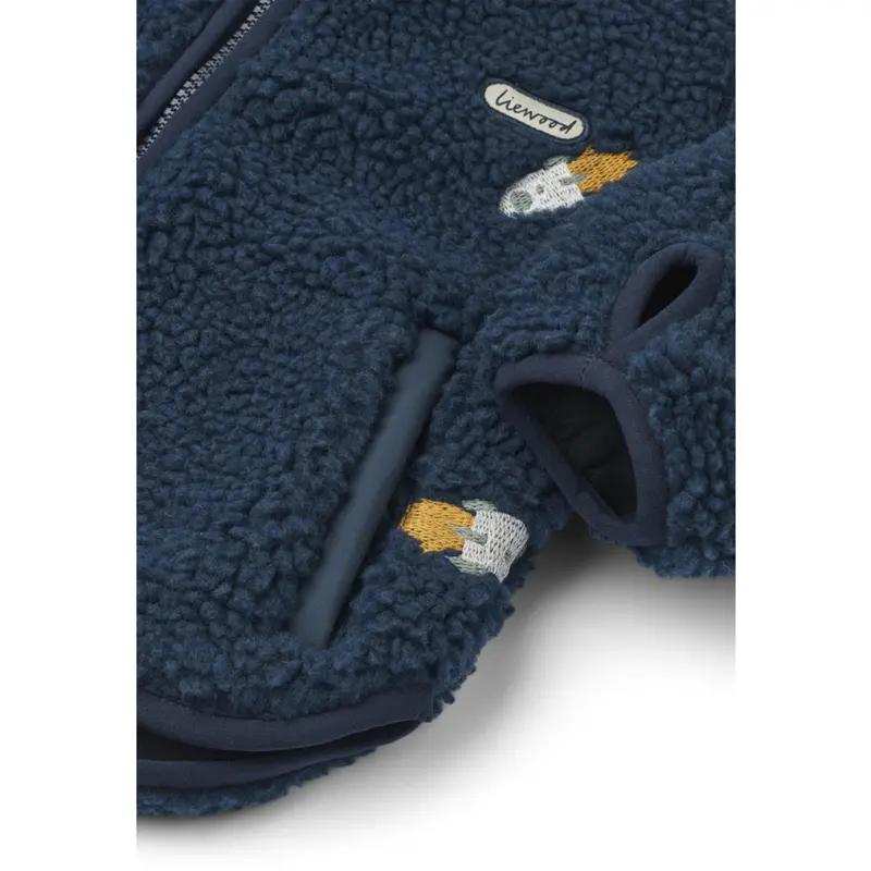Liewood Rocket / Classic Navy / Embroidery Mara Pile Jakke Med Ears 3