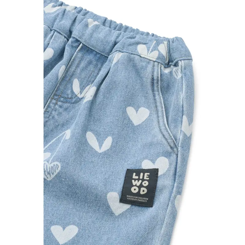 Liewood Sweethearts / Light Blue Denim Borris Printed Denim Bukser 3