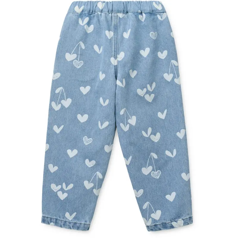 Liewood Sweethearts / Light Blue Denim Borris Printed Denim Bukser 4