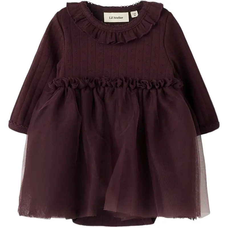 Lil'atelier Catawba Grape Nbfsolange Ls Tyl Body Kjole Lil 1