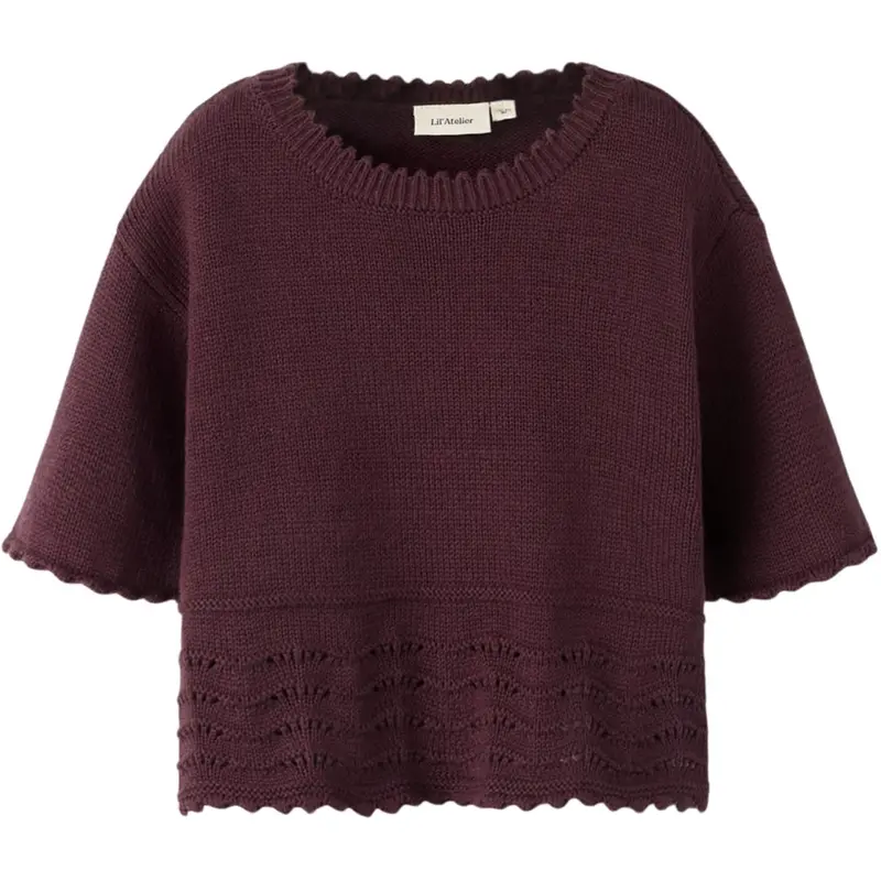 Lil'atelier Catawba Grape Nmflola Ss Strik Top Lil 1