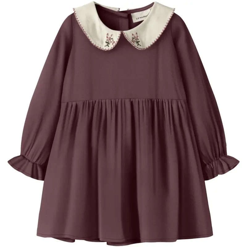 Lil'atelier Catawba Grape Nmfrebel Ls Kjole Solid Lil 1