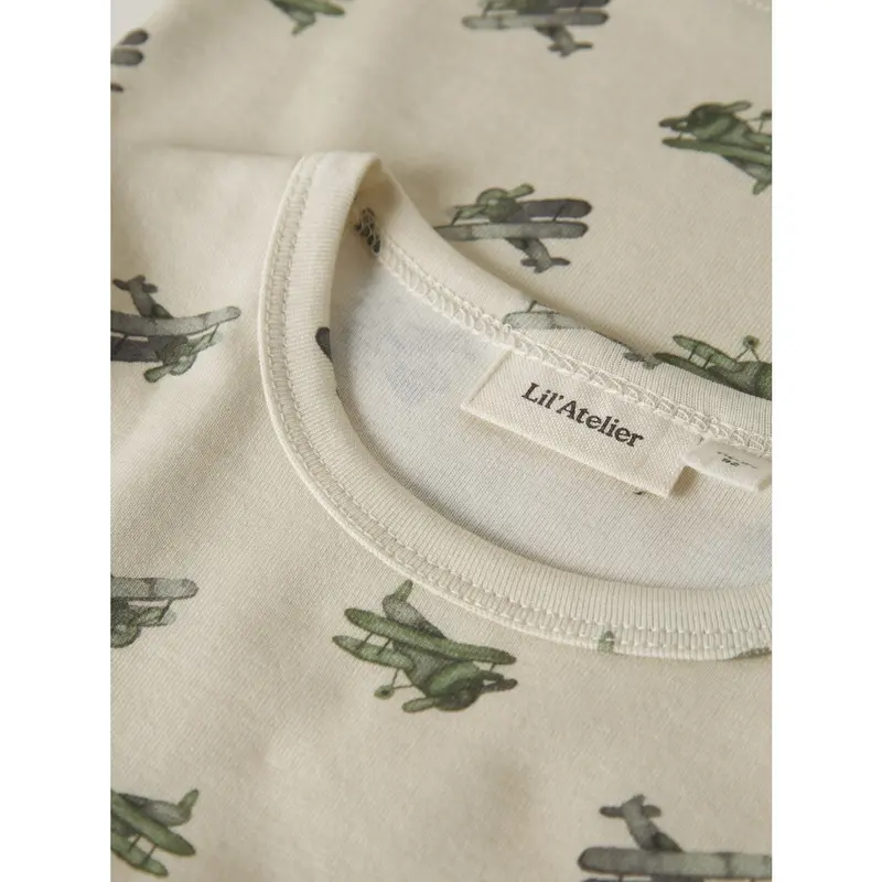 Lil'atelier Coconut Milk Airplane Nmmlayo Geu Ls Slim Top Lil 2