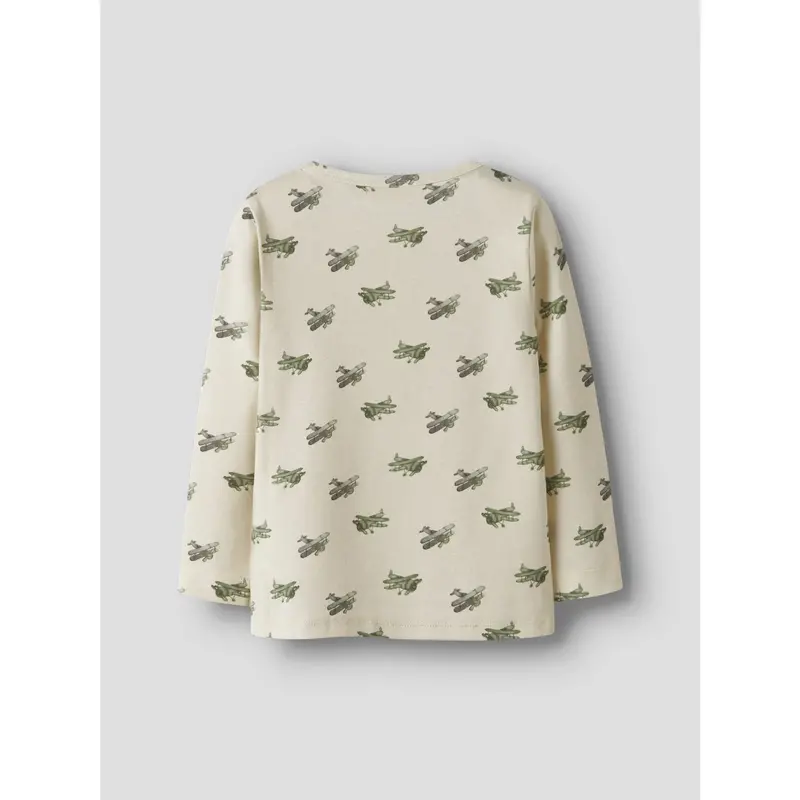 Lil'atelier Coconut Milk Airplane Nmmlayo Geu Ls Slim Top Lil 3