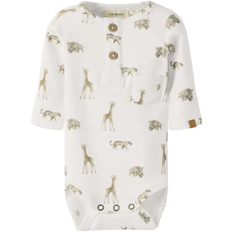 Lil'atelier Coconut Milk Animals African Nbmgayo Elm Ls Slim Body Lil Noos 1