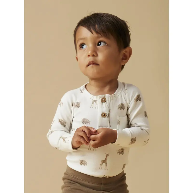 Lil'atelier Coconut Milk Animals African Nbmgayo Elm Ls Slim Body Lil Noos 3