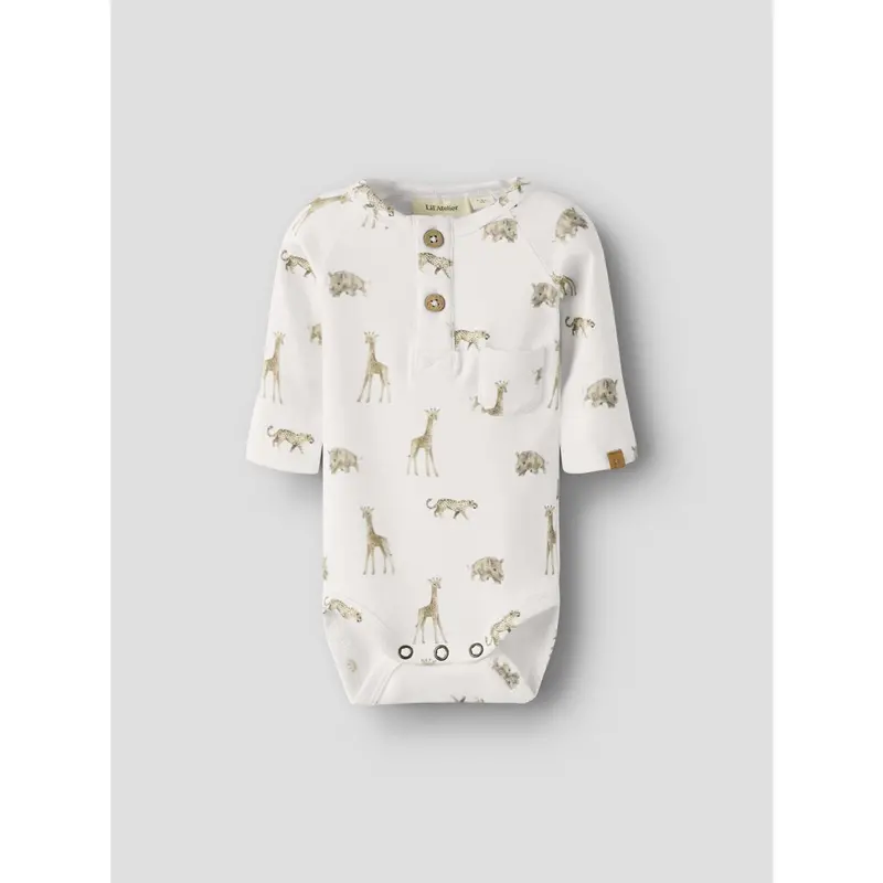 Lil'atelier Coconut Milk Animals African Nbmgayo Elm Ls Slim Body Lil Noos 5