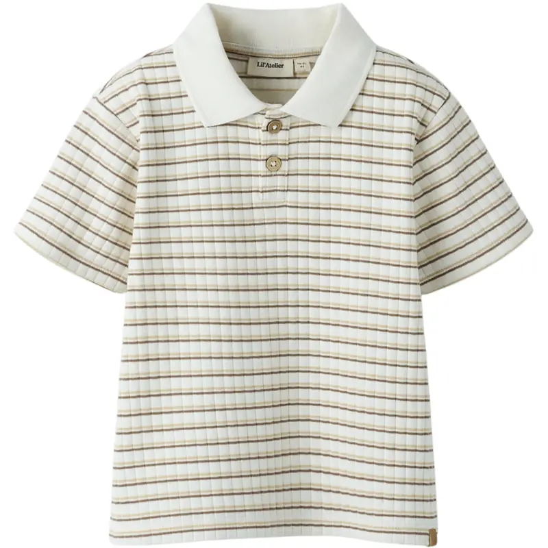 Lil'atelier Coconut Milk Coca Mocha Nmmhaldur Ss Loose Polo Lil 1