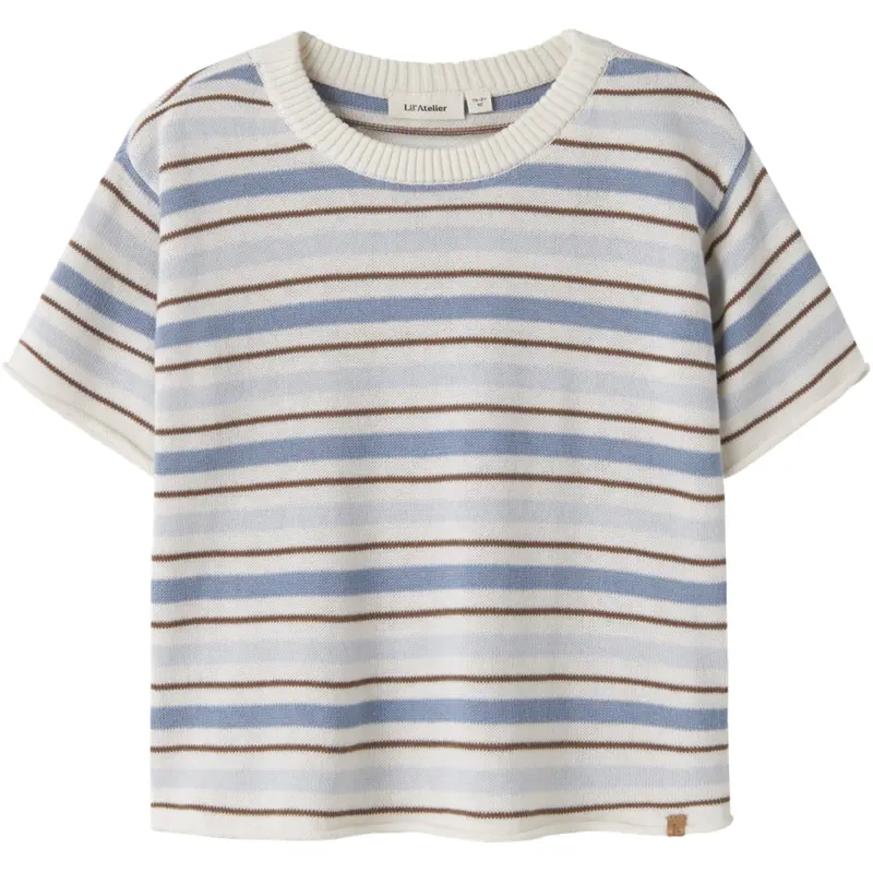 Lil'atelier Coconut Milk Dusty Blue Nmmhito Ss Loose Strik Lil 1