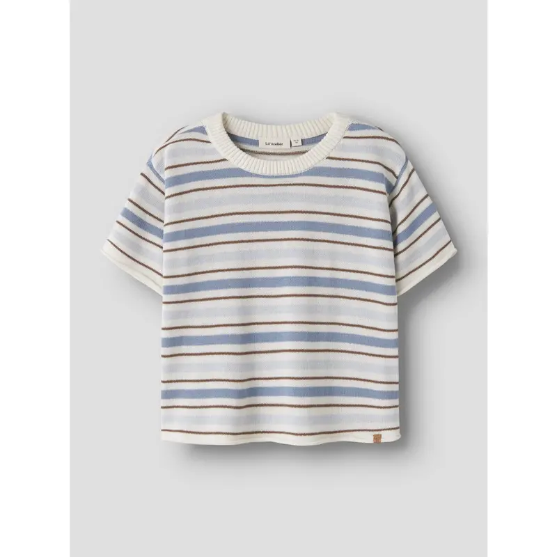 Lil'atelier Coconut Milk Dusty Blue Nmmhito Ss Loose Strik Lil 3