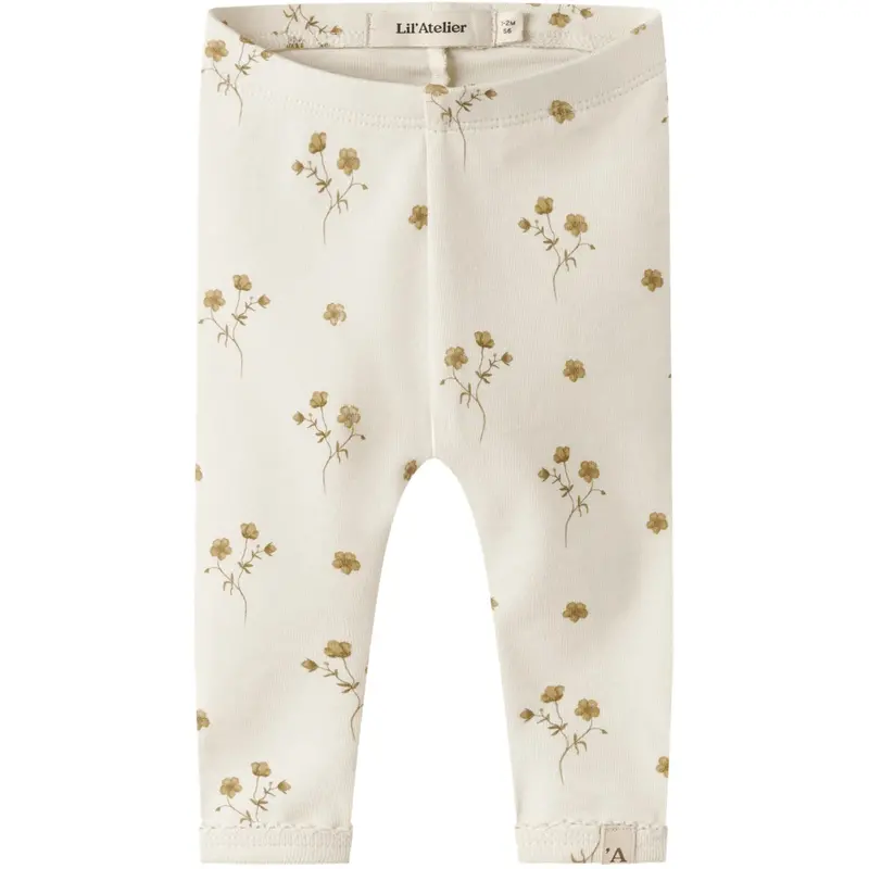 Lil'atelier Coconut Milk Flower Yellow Nbflayo Sin Slim Leggings Lil 1