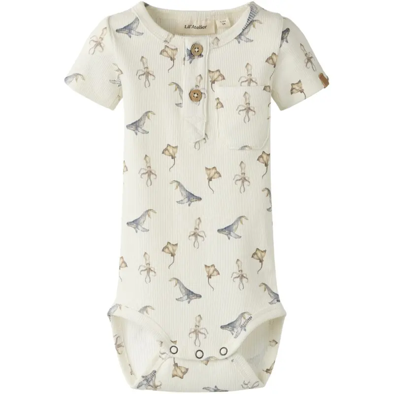 Lil'atelier Coconut Milk Sea Animals Nbmlavo Esi Ss Slim Body Lil 1
