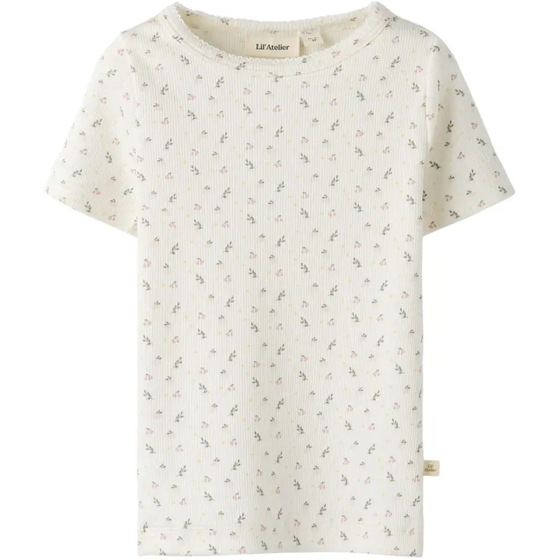 Lil'atelier Coconut Milk Small Flower Nmfgago Ss Slim Top Lil Noos 1